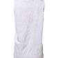 White Cotton Printed Sleeveless Round Neck Top