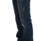 Chic Blue Wash Painted Slim Fit Jeans