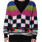 Multicolor Glitch Design Pullover Sweater