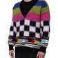 Multicolor Glitch Design Pullover Sweater