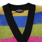 Multicolor Glitch Design Pullover Sweater