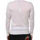 White Cashmere Logo V-neck Pullover Sweater