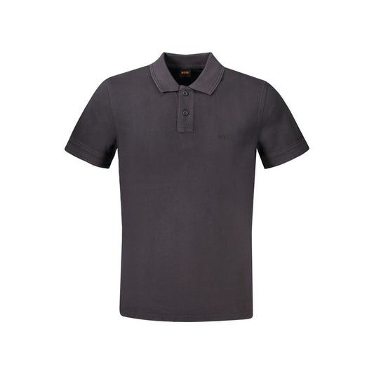 Black Cotton Men Polo