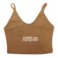 Brown Cotton Women Crop Top