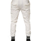 White Cotton Jogger Cargo Skinny Men Pants