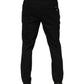Black Striped Wool Men Jogger Pants