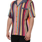 Multicolor Stripes Collared Men Polo T-shirt