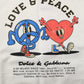 White Love Peace Cotton Men Crew Neck T-shirt