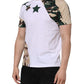 White Camouflage Cotton Men Crew Neck T-shirt