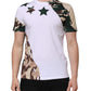 White Camouflage Cotton Men Crew Neck T-shirt
