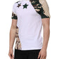 White Camouflage Cotton Men Crew Neck T-shirt