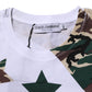White Camouflage Cotton Men Crew Neck T-shirt