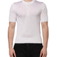 White Silk Short Sleeves Men Henley T-shirt