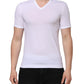White Short Sleeves V-neck Underwear T-shirt