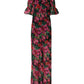 Multicolor Floral Print Overall Jumpsuit Dress