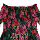 Multicolor Floral Print Overall Jumpsuit Dress