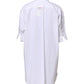 White Printed Collared Button Mini Shirt Dress