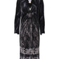 Black Floral Viscose Sheath Midi Dress