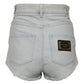 Light Blue Washed Denim Cotton Hot Pants Shorts