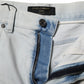 Light Blue Washed Denim Cotton Hot Pants Shorts