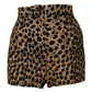 Brown Leopard High Waisted Hot Pants Shorts