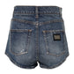 Blue Tattered Denim Cotton Hot Pants Shorts
