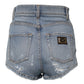 Blue Tattered Denim Cotton Hot Pants Shorts