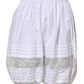 White Lace Paneled Cotton High Waisted Shorts