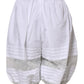 White Lace Paneled Cotton High Waisted Shorts