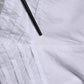 White Lace Paneled Cotton High Waisted Shorts