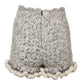 Metallic Bouclé Knit Cashmere Ruffled Shorts
