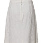 White Floral Brocade A-line High Waist Skirt