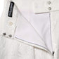 White Floral Brocade A-line High Waist Skirt