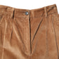 Brown Cotton Corduroy Tapered Pants