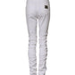 White Tattered Cotton High Waist Denim Jeans