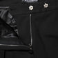 Black Wool High Waist Flared Pants