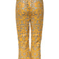 Yellow Floral Lace Mid Waist Capri Pants