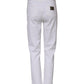 White Cotton High Waist Straight Denim Jeans