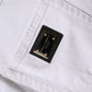 White Cotton High Waist Straight Denim Jeans