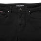 Black Cotton Skinny Mid Waist Denim Jeans