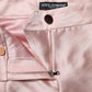 Pink Satin High Waist Tapered Pants