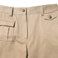 Beige Mid Waist Cargo Tapered Pants