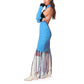 Blue Cotton Casual Dress