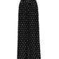 Black Crystal Embellished Wide Leg Pants
