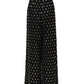 Black Crystal Embellished Wide Leg Pants
