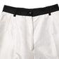 White High Waist Straight Dress Trouser Pants