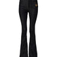 Black Cotton Mid Waist Bootcut Denim Jeans