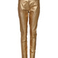 Metallic Gold High Waist Skinny Trouser Pants