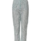 Mint Green Cotton Floral Lace Trousers Pants