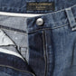 Blue Cotton High Waist Wide Leg Denim Jeans